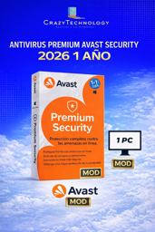 Imagen de AVAST PREMIUN SECURITY X 1 AÑO